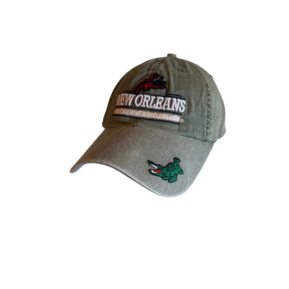 Baseball Cap Green New Orleans Louisiana Crawfish Alligator Hat